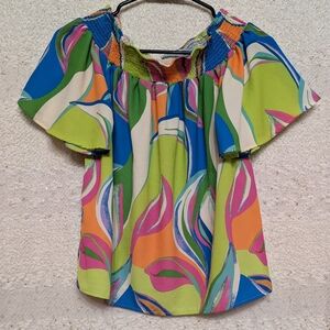 Flying Tomato Womens Home Of The Free Woven Top Off The Shoulders Sz Small